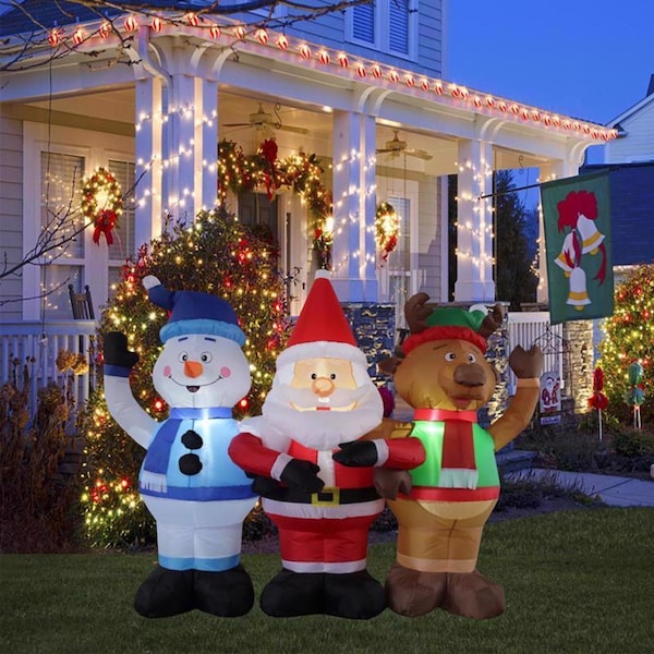 Celebrations Celebrations Santa/Snowman/Deer Trio 4.5 ft. Inflatable - MY-22C453