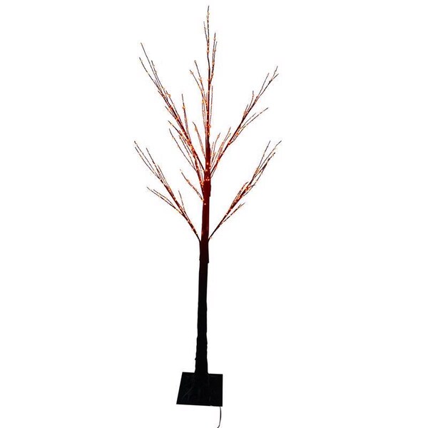 Celebrations Celebrations Orange/Purple 350 ct 5 ft. LED Prelit Spooky Tree Yard Decor - SPTT5PLORA