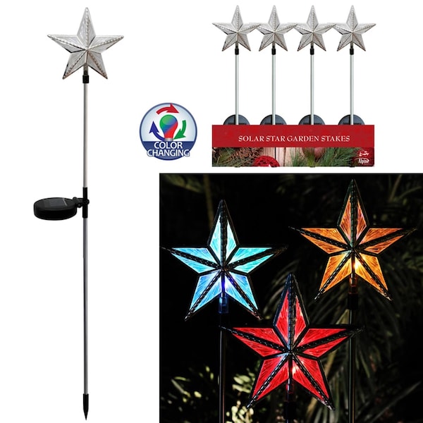 Solaris Solaris LED Solar Powered Star Garden Stake 35 in. Pathway Decor - QTT300ABB