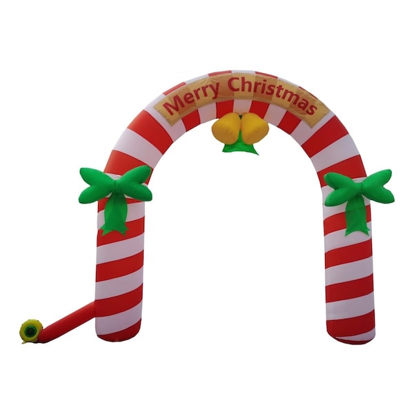 Queens Of Christmas 13 ft. Inflatable Candy Cane Arch Decor - INFTBL-CC-ARCH