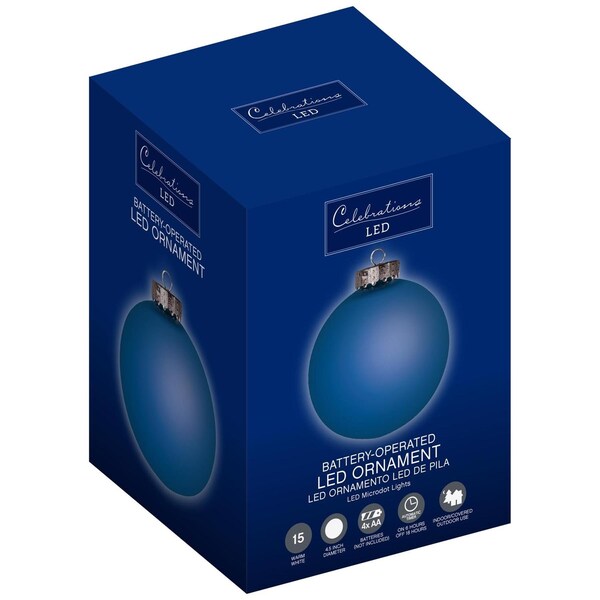 Celebrations Celebrations Blue LED Blue Ornament 5 in. Hanging Decor - 25060-71