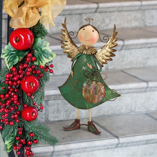 Design Toscano Holiday Helper Metal Angel Statue Collection: Blanche - FU78829