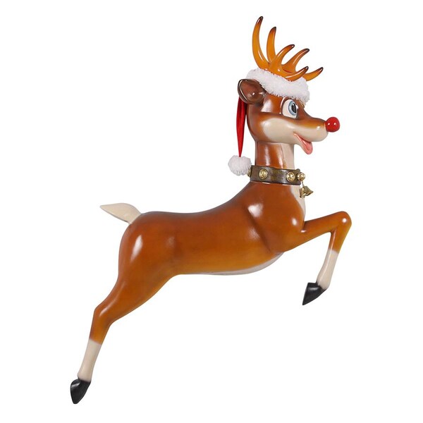 Design Toscano Santa's Red-Nosed Christmas Reindeer Wall Sculpture - NE170109