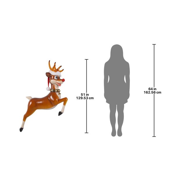 Design Toscano Santa's Red-Nosed Christmas Reindeer Wall Sculpture - NE170109