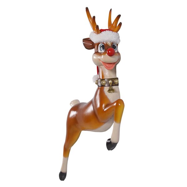 Design Toscano Santa's Red-Nosed Christmas Reindeer Wall Sculpture - NE170109