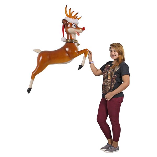 Design Toscano Santa's Red-Nosed Christmas Reindeer Wall Sculpture - NE170109