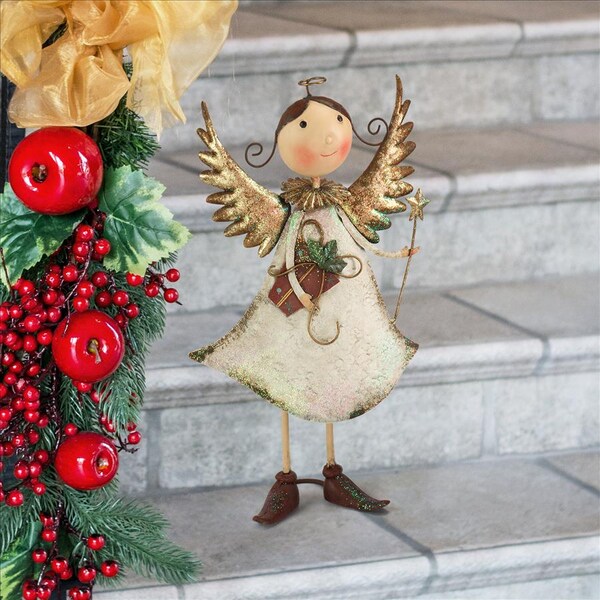 Design Toscano Holiday Helper Metal Angel Statue Collection: Clara - FU78828