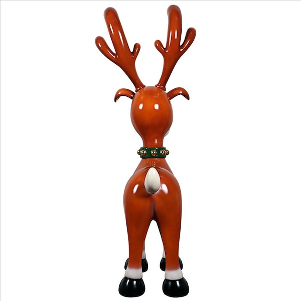 Design Toscano Jolly Holly, Santa's Red-Nosed Christmas Reindeer Statue - NE210067