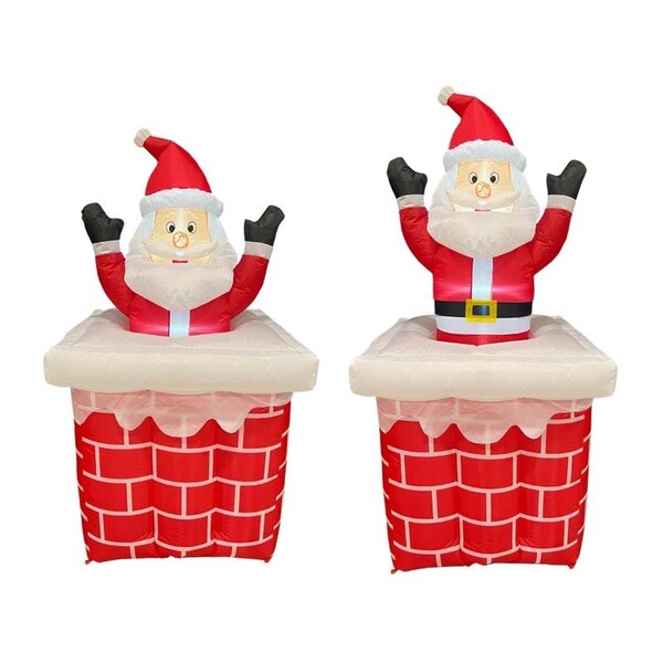 Celebrations Celebrations Animated Santa in Chimney 6 ft. Inflatable - MY-22CS629