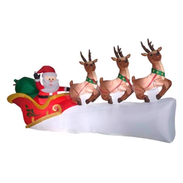 Gemmy Gemmy Airblown LED Santa in Sleigh Scene 5 ft. Inflatable - 882517