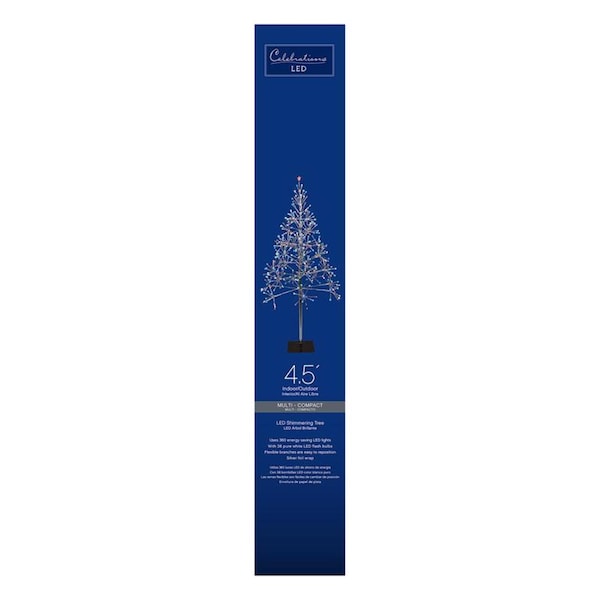 Celebrations Celebrations Platinum LED Multi Shimmering Tree 4.5 ft. Pathway Decor - LBTR45SLVMUTWA