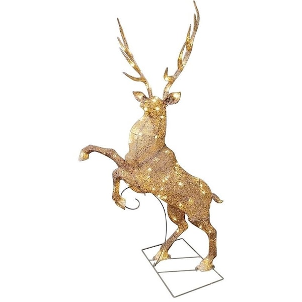 Puleo Asia Ltd Lighted Elk, LED, Twinkling, Warm White, 48 H in - 75-YD1678L