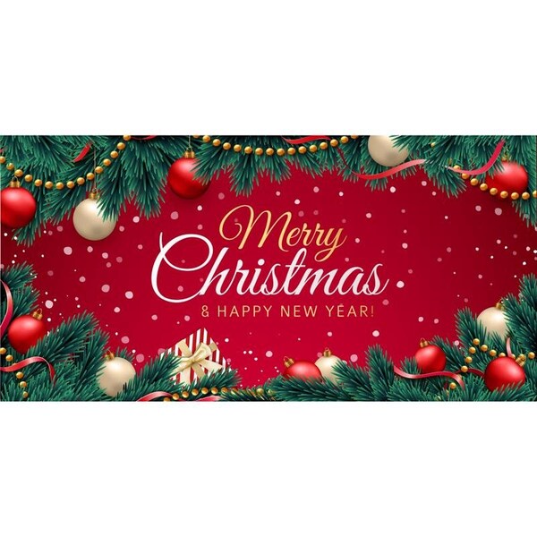 Celebrations Garage Celebrations Merry Christmas and Happy New Year 7 ft. x 16 ft. Garage Door Cover - RE2-07-16-001