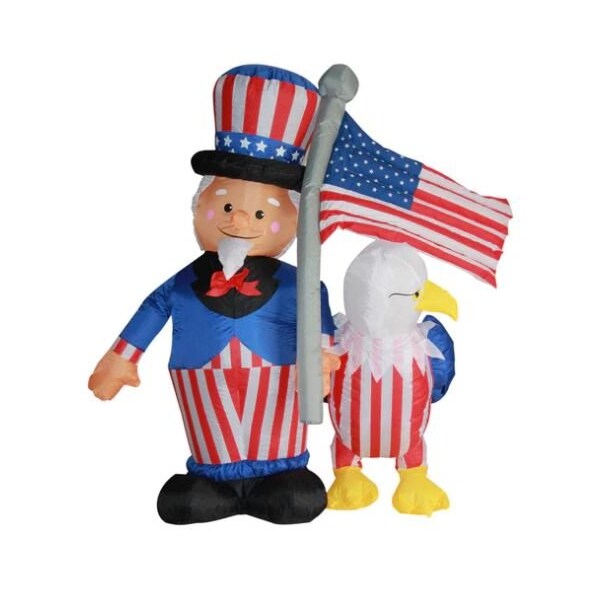 Impact Canopy 4th of July Inflatable, 6ft Uncle Sam and American Eagle - 513000700