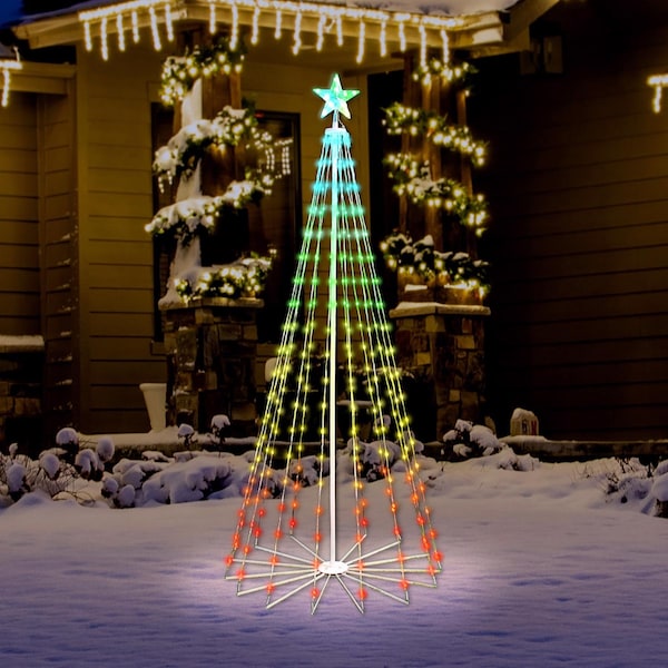 Celebrations Celebrations LED Multi Straight Frame Dancing Tree 6 ft. Yard Decor - RGB6ST265A
