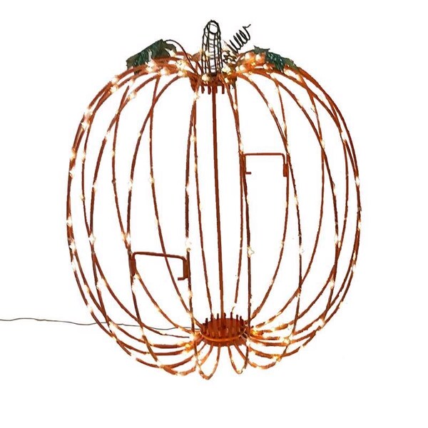 Celebrations Celebrations Orange 216 ct 16 in. LED Prelit Foldable Pumpkin Halloween Decor - PMKTORA