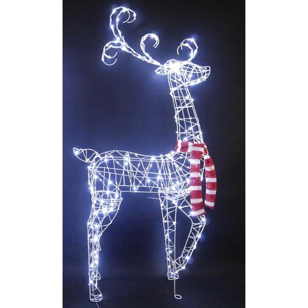 Celebrations Celebrations LED Cool White Ornate Wire Buck 4 ft. Yard Decor - 21DH07222