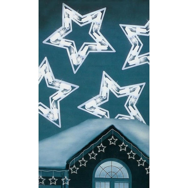 Go-Go Clear Twinkling Star Icicle Christmas Lights - White Wire, Set of 10 - GO1767658