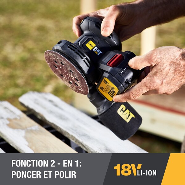 Caterpillar Cat 18V Cordless Random Orbit 5 in. Sander/6 in. Polisher-Tool Only - DX42B