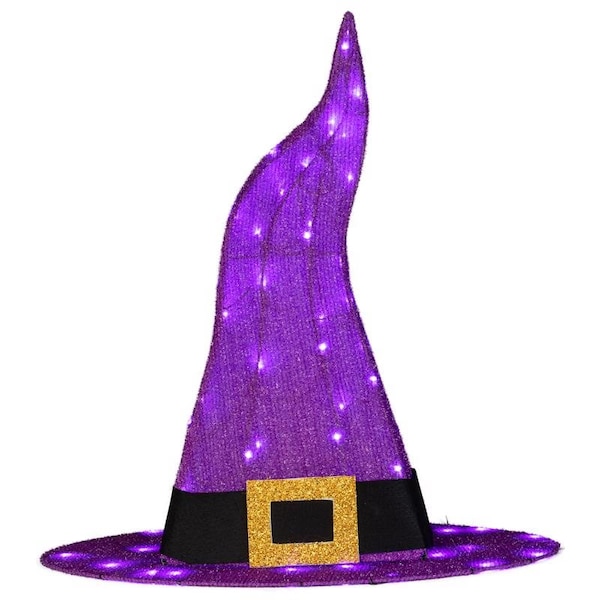 Gemmy Gemmy Purple 50 ct 30 in. LED Prelit Witch Hat Yard Decor - 550540