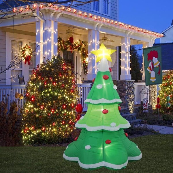 Celebrations Celebrations Green Tree w/ Star 7.5 ft. Inflatable - MY-22T754