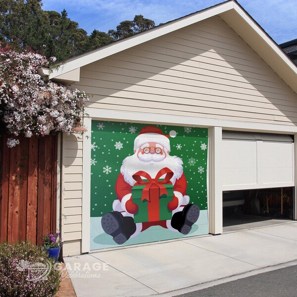 Celebrations Garage Celebrations Santa 7 ft. x 8 ft. Garage Door Cover - RE1-07-08-005