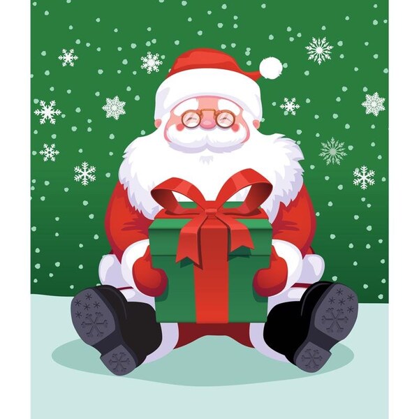 Celebrations Garage Celebrations Santa 7 ft. x 8 ft. Garage Door Cover - RE1-07-08-005