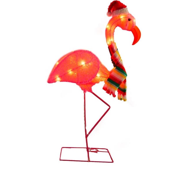 Celebrations 34 in. Incandescent Clear Lighted Flamingo Yard Decor - 9080914