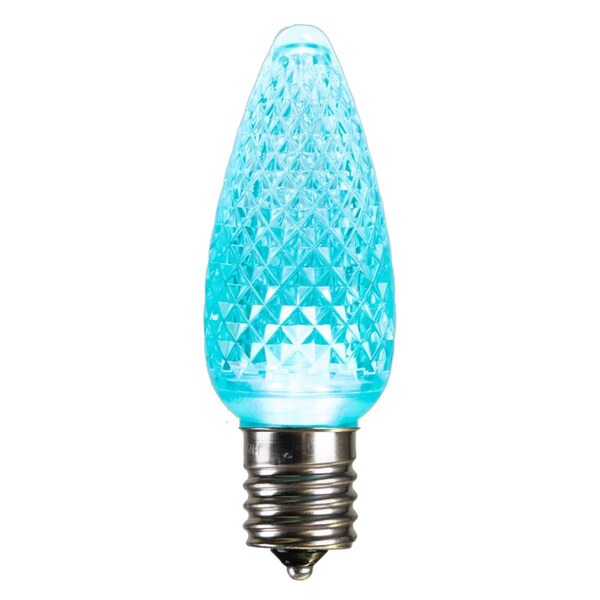 Vickerman 0.96 watt C9 Faceted LED Teal Replacement Bulb 25 per Bag - XLEDC9L-25