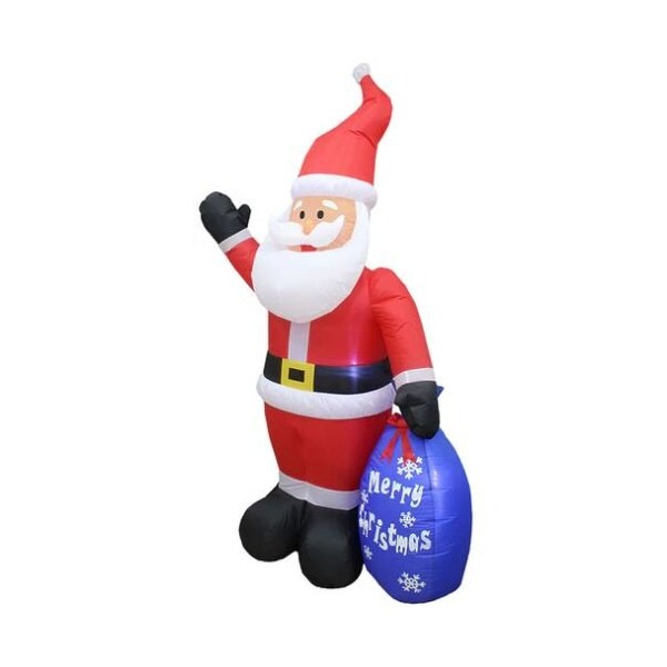 Impact Canopy Christmas Inflatable 7ft Santa with Purple Gift Bag - 513001007