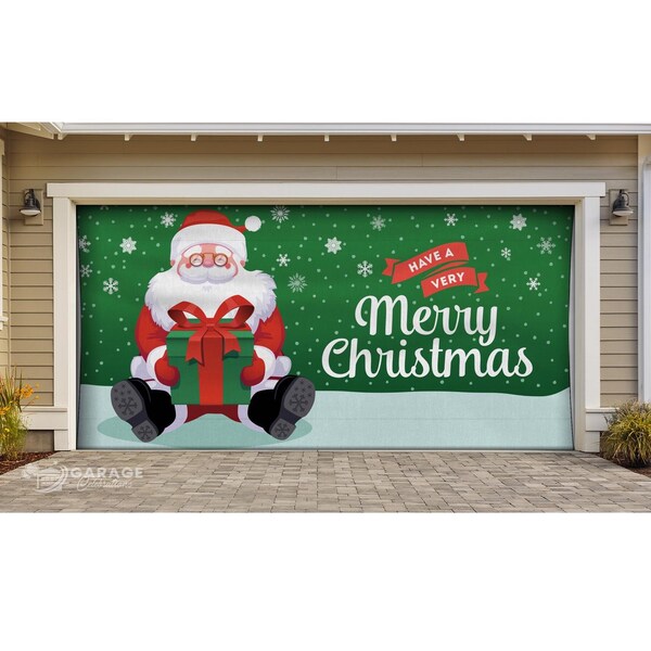 Celebrations Garage Celebrations Have a Very Merry Christmas 7 ft. x 16 ft. Garage Door Cover - RE2-07-16-005