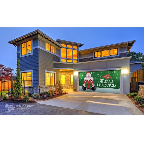 Celebrations Garage Celebrations Have a Very Merry Christmas 7 ft. x 16 ft. Garage Door Cover - RE2-07-16-005