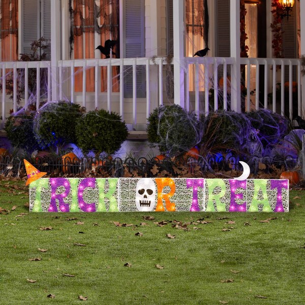 Gemmy Gemmy Flat-tastics 16 in. LED Prelit Trick-or-Treat Yard Sign Halloween Decor - 224617