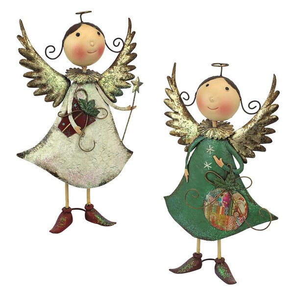 Design Toscano Holiday Helpers Metal Angel Statue Collection - FU978828