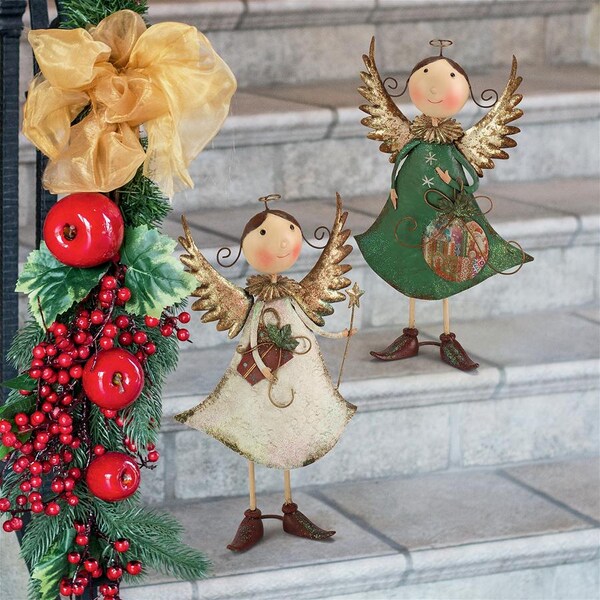 Design Toscano Holiday Helpers Metal Angel Statue Collection - FU978828