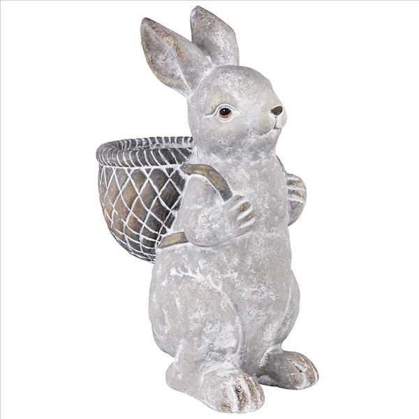 Design Toscano Bunny with Basket Bearing Gifts Easter Rabbit Statue - HT21051041