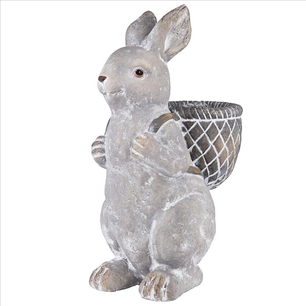 Design Toscano Bunny with Basket Bearing Gifts Easter Rabbit Statue - HT21051041