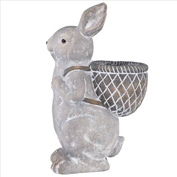 Design Toscano Bunny with Basket Bearing Gifts Easter Rabbit Statue - HT21051041