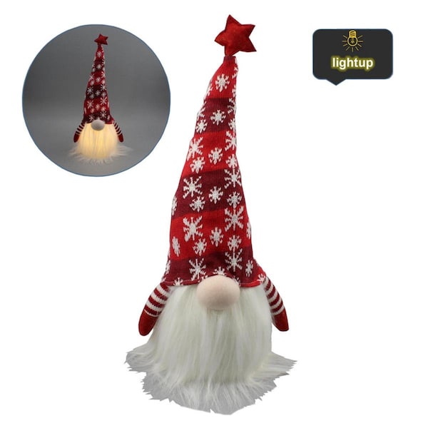 Admired By Nature 18 Christmas Gnome with LED Set of 2 - ABN5D007RDGY