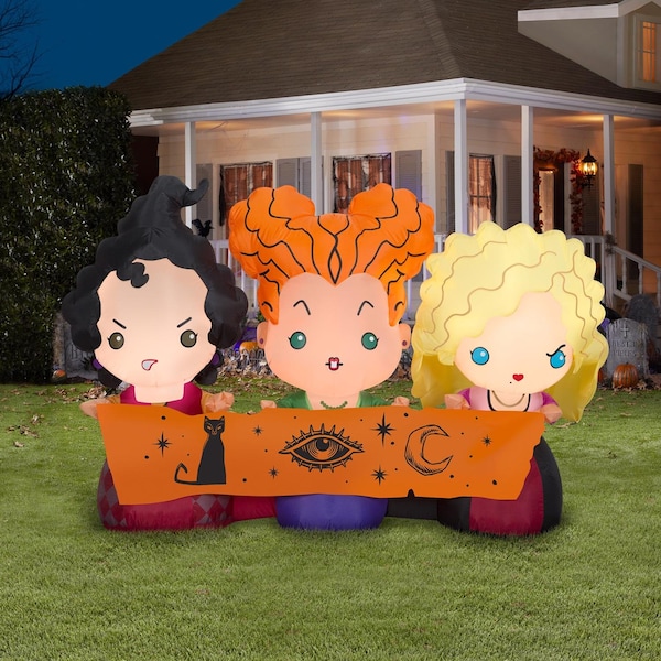 Gemmy Gemmy Airblown 3.5 ft. LED Prelit Hocus Pocus Sanderson Sisters w/Banner Inflatable - 220556