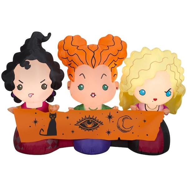 Gemmy Gemmy Airblown 3.5 ft. LED Prelit Hocus Pocus Sanderson Sisters w/Banner Inflatable - 220556