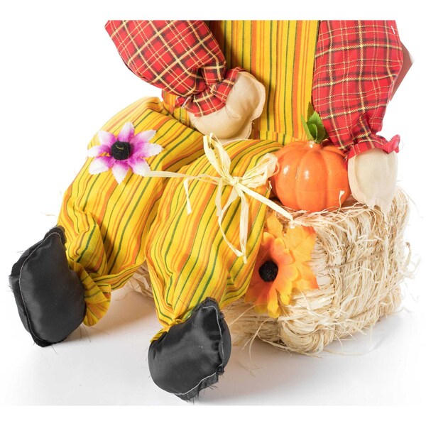 Gardenised Garden Scarecrows Sitting on Hay Bale, PK 2 - QI003719