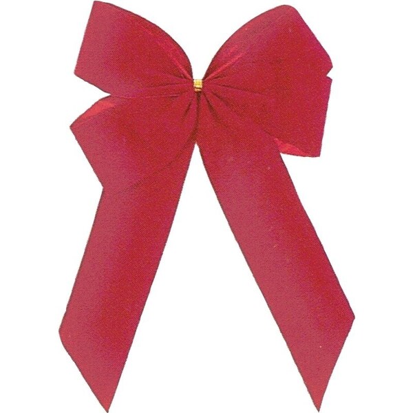 Holiday Trims Outdoor Bow, 1 in H, Velvet, Red - 7970
