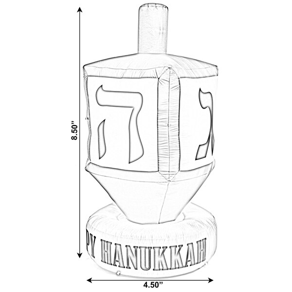 Gardenised Giant Hanukkah Inflatable Dreidel - Yard Decor with Built-in Bulbs, Tie-Down Points - QI003946