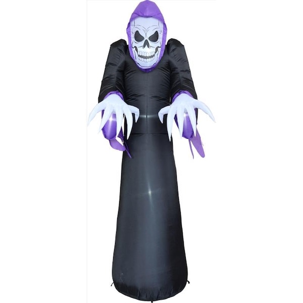 Celebrations Celebrations 12 ft. Prelit Skull Phantom Inflatable - MY-22G129