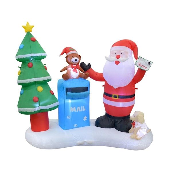 Jeco 6.5 ft. Inflatable Santa with Mailbox for Christmas Decoration - CHD-OD074