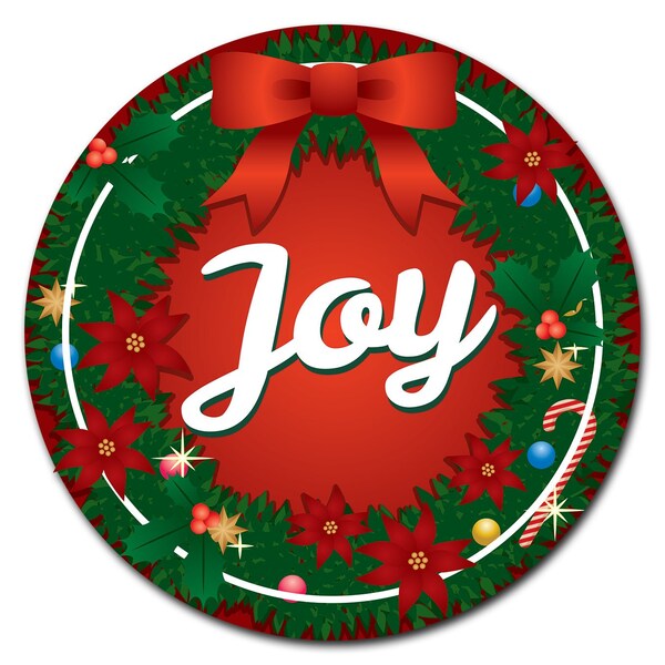 Signmission Corrugated Plastic Sign With Stakes 24in Circular-Joy - C-24-CIR-WS-JOY