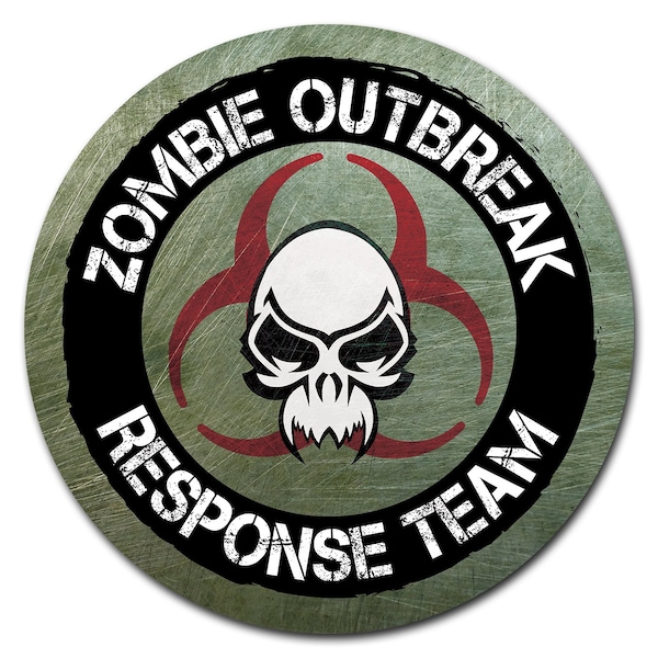 Signmission Corrugated Plastic Sign With Stakes 16in Circular-Zombie Outbreak Response Team - C-16-CIR-WS-ZOMBIE OUTBREAK RESPONSE TEA