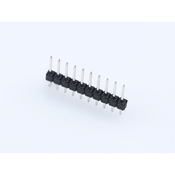 Conector de placa Molex, 10 contactos, 1 fila, masculino, recto, paso de 0.1 pulgadas, terminal de soldadura - 22284101