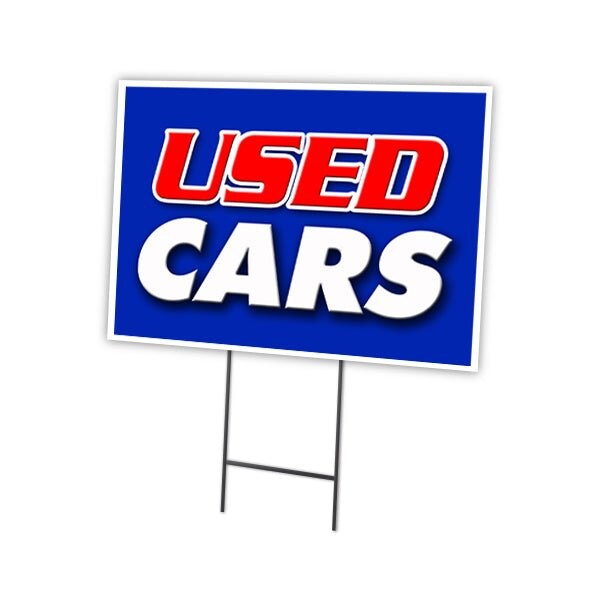 Signmission Used Cars Yard Sign & Stake outdoor plastic coroplast window - C-2436-DS-USED CARS